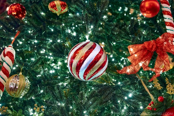 Photo of a Gleaming Red and Gold Christmas Ornament